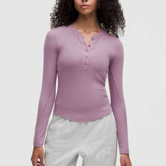 Lululemon Hold Tight Long-Sleeve Henley Lavender Lux - Picture 1 of 1